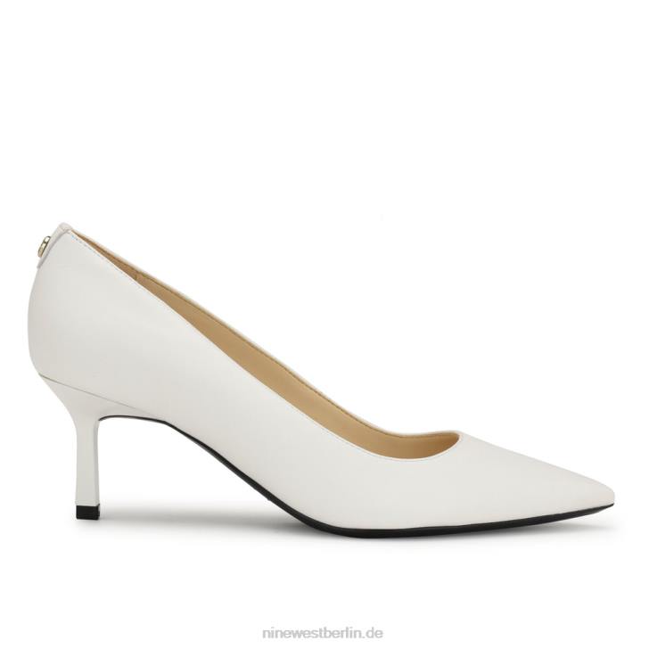 Nine West RR2J1147Kuna 9x9 spitze Zehenpumps weißes Leder