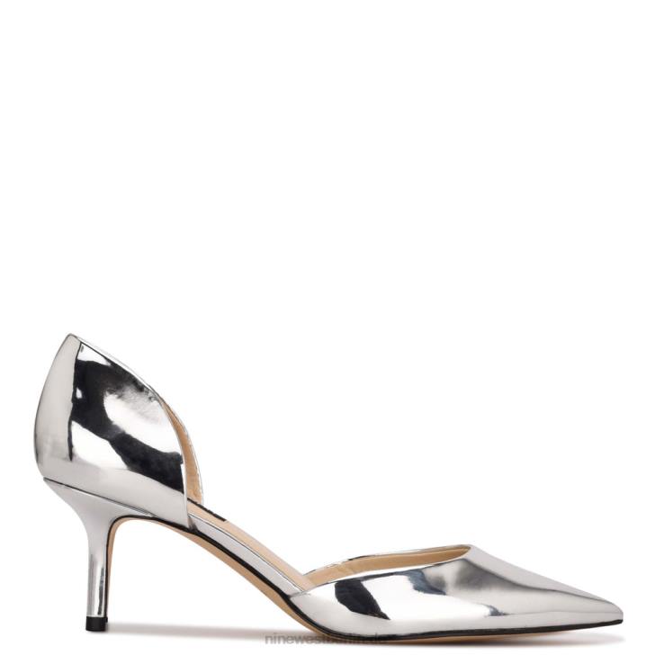 Nine West RR2J1170Kommen Sie mit spitzen Zehenpumps an Silberspiegelmetallic