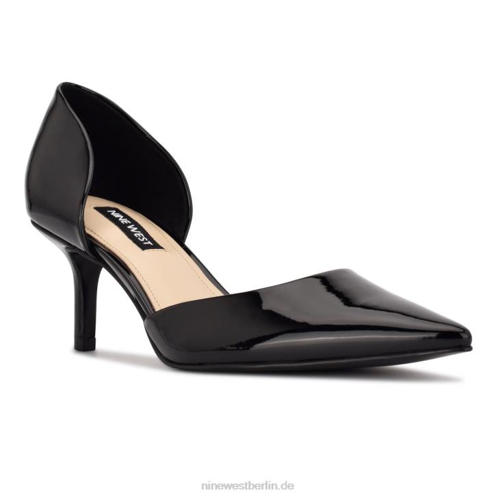 Nine West RR2J1171Kommen Sie mit spitzen Zehenpumps an schwarzes Lackleder