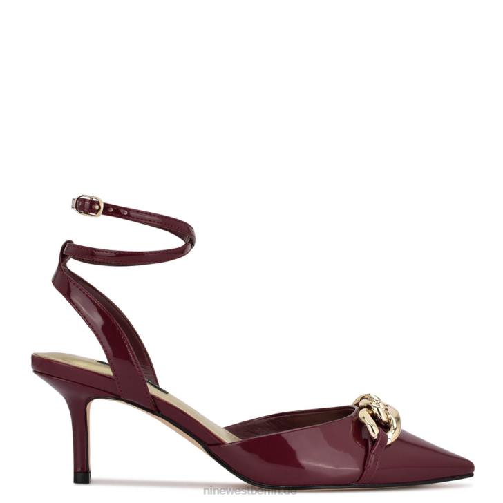 dunkelrotes Lackleder