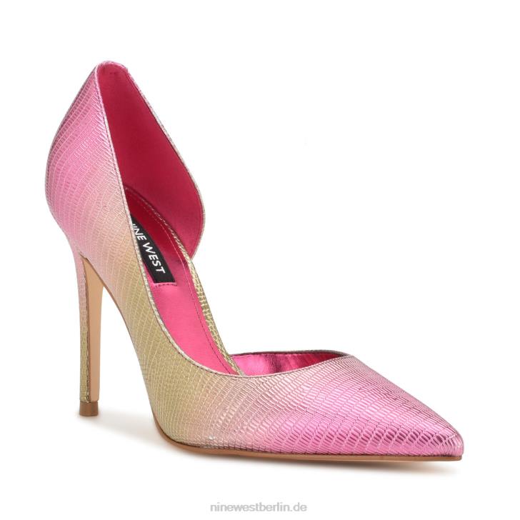 Nine West RR2J1267Spitze Pumps von Folowe d\'Orsay rosa metallische Eidechse