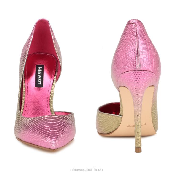 Nine West RR2J1267Spitze Pumps von Folowe d\'Orsay rosa metallische Eidechse