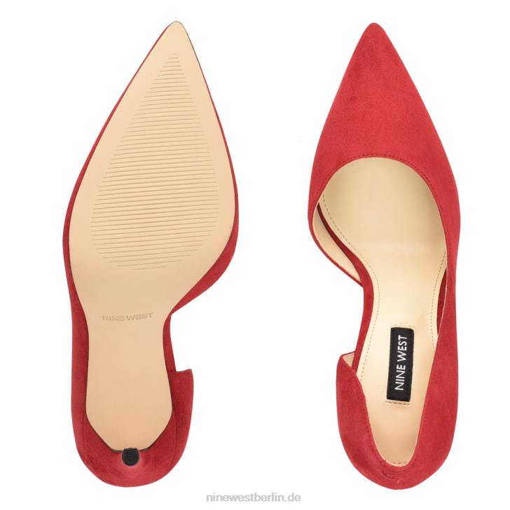 Nine West RR2J1305Spitze Pumps von Folowe d\'Orsay rotes Wildleder