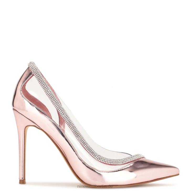 Nine West RR2J1314Finna-Pumps mit spitzer Zehenpartie Rosa Metallic-Spiegel
