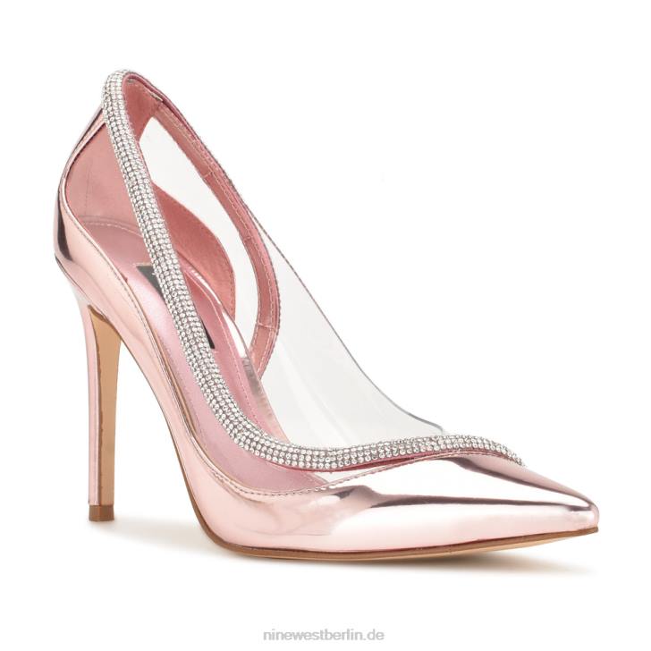 Nine West RR2J1314Finna-Pumps mit spitzer Zehenpartie Rosa Metallic-Spiegel