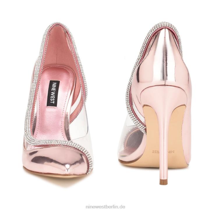 Nine West RR2J1314Finna-Pumps mit spitzer Zehenpartie Rosa Metallic-Spiegel