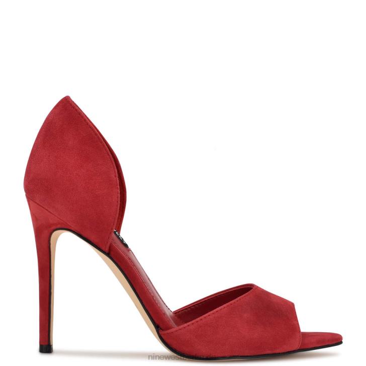 Nine West RR2J1318Preis Peep-Toe-Pumps rotes Wildleder