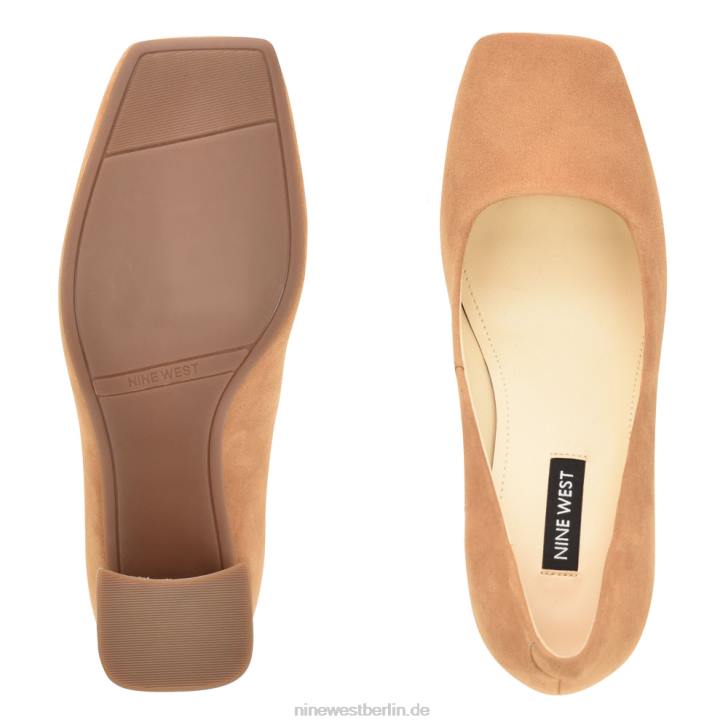 Nine West RR2J1199Yolend-Pumps mit Blockabsatz dunkles natürliches Wildleder