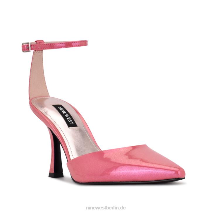 Nine West RR2J1212Formschöne, spitze Pumps mit Knöchelriemen rosa perlmuttmetallic