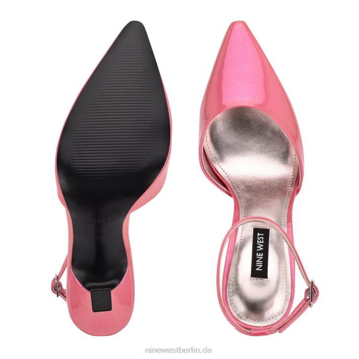 Nine West RR2J1212Formschöne, spitze Pumps mit Knöchelriemen rosa perlmuttmetallic