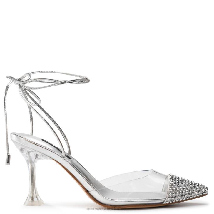 Nine West RR2J1239Haina-Pumps mit Knöchelbandage silber/klar
