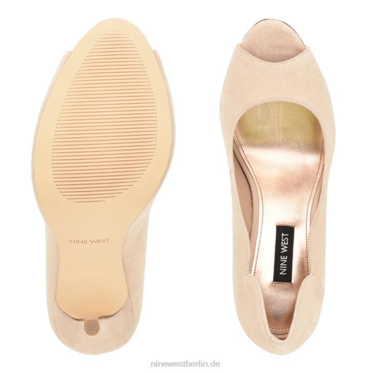 Nine West RR2J1400Peep-Toe-Pumps von Kelyan leichtes natürliches Wildleder