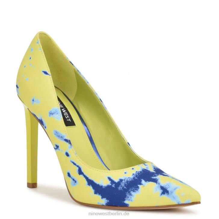 Nine West RR2J1491Spitze Pumps von Tatiana neongrüner blauer Krawattenfarbstoff
