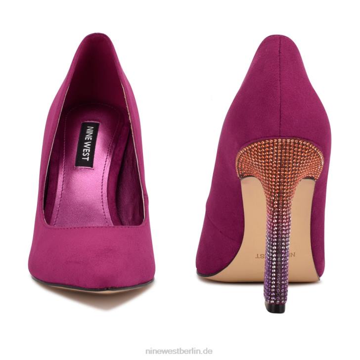 Nine West RR2J1533Trendz-Pumps mit spitzer Zehenpartie rosa Wildleder/Strass