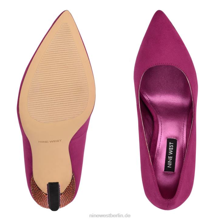 Nine West RR2J1533Trendz-Pumps mit spitzer Zehenpartie rosa Wildleder/Strass