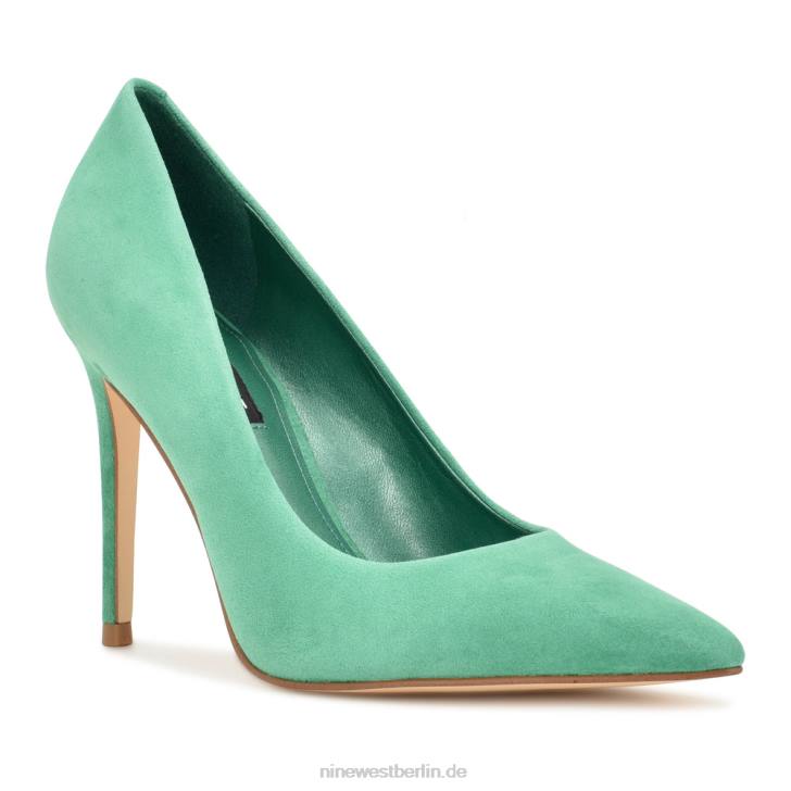 Nine West RR2J1565Frische Pumps mit spitzer Zehenpartie grünes Wildleder