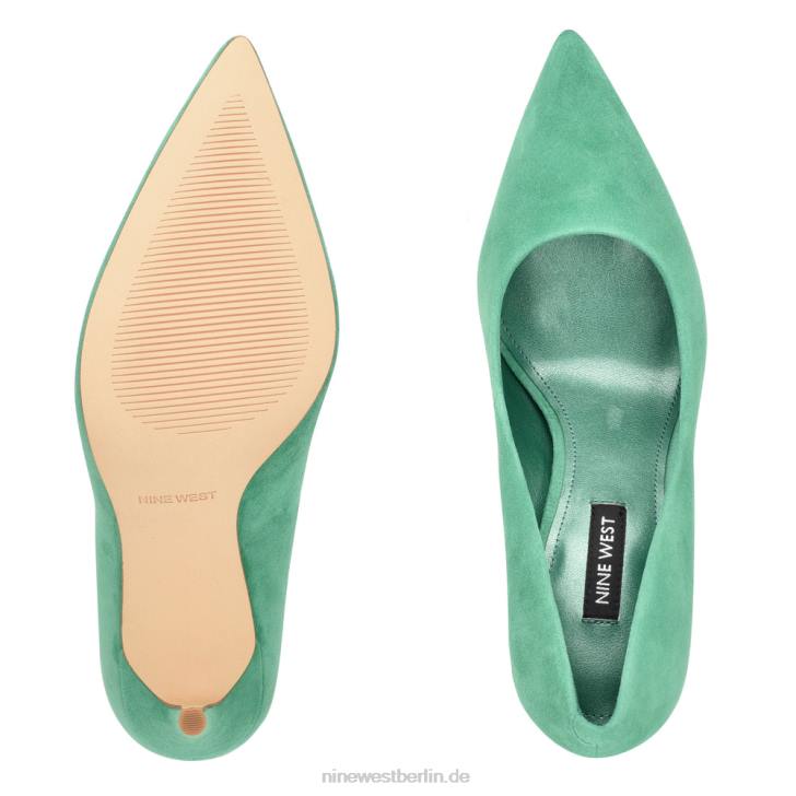 Nine West RR2J1565Frische Pumps mit spitzer Zehenpartie grünes Wildleder