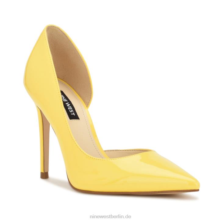 Nine West RR2J1602Spitze Pumps von Folowe d\'Orsay leuchtend gelbes Lackleder