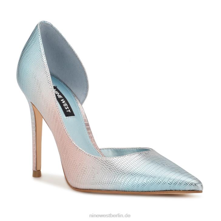 Nine West RR2J1604Spitze Pumps von Folowe d\'Orsay blaue metallische Eidechse