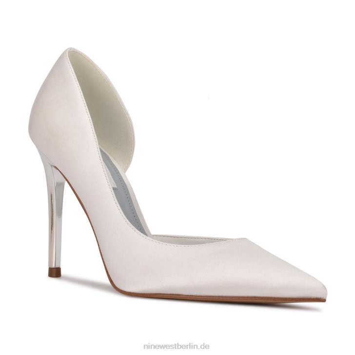 Nine West RR2J1627Spitze Pumps von Folowe d\'Orsay weißer Satin
