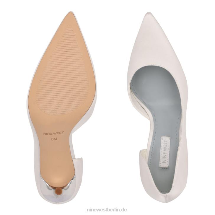 Nine West RR2J1627Spitze Pumps von Folowe d\'Orsay weißer Satin