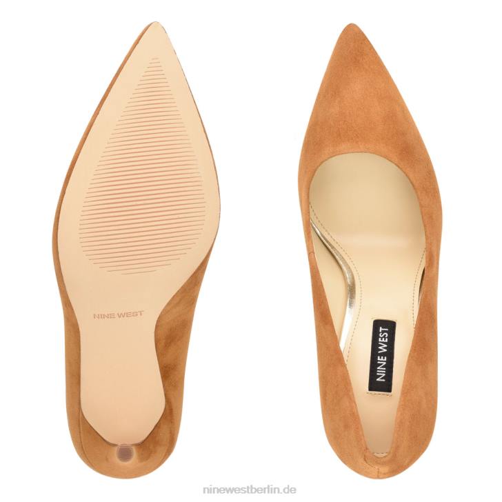 Nine West RR2J1633Frische Pumps mit spitzer Zehenpartie dunkles natürliches Wildleder