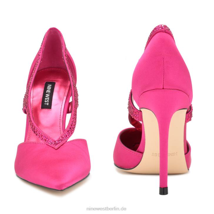Nine West RR2J1803Fantasie-Pumps mit spitzer Zehenpartie rosa satinierter Kristall