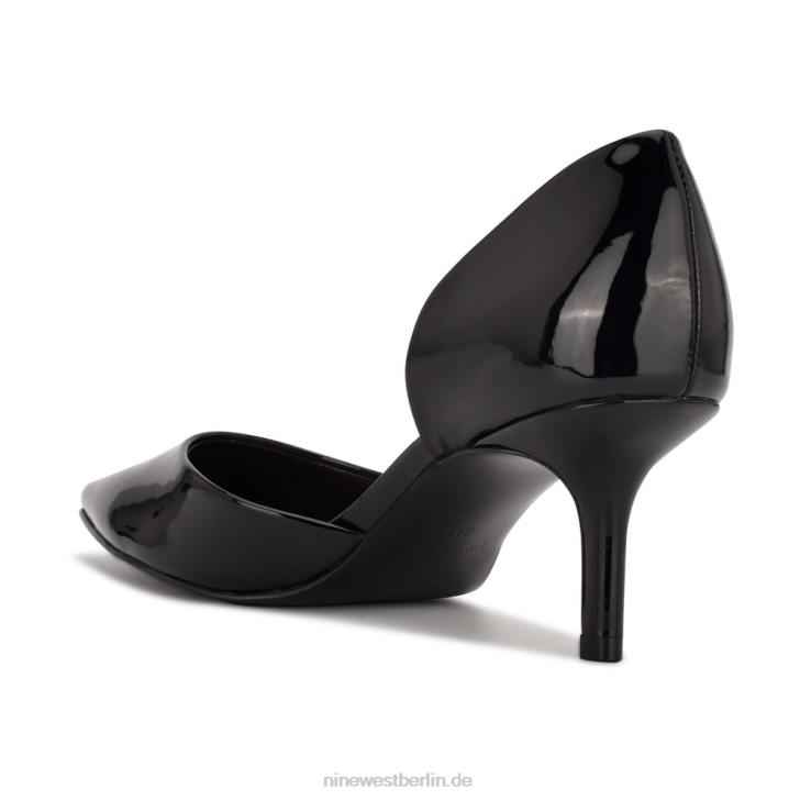 Nine West RR2J2163Kommen Sie mit spitzen Zehenpumps an schwarzes Lackleder