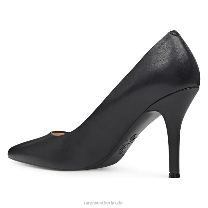 Nine West RR2J2374Fünfte 9x9-Pumps mit spitzer Zehenpartie schwarzes Leder
