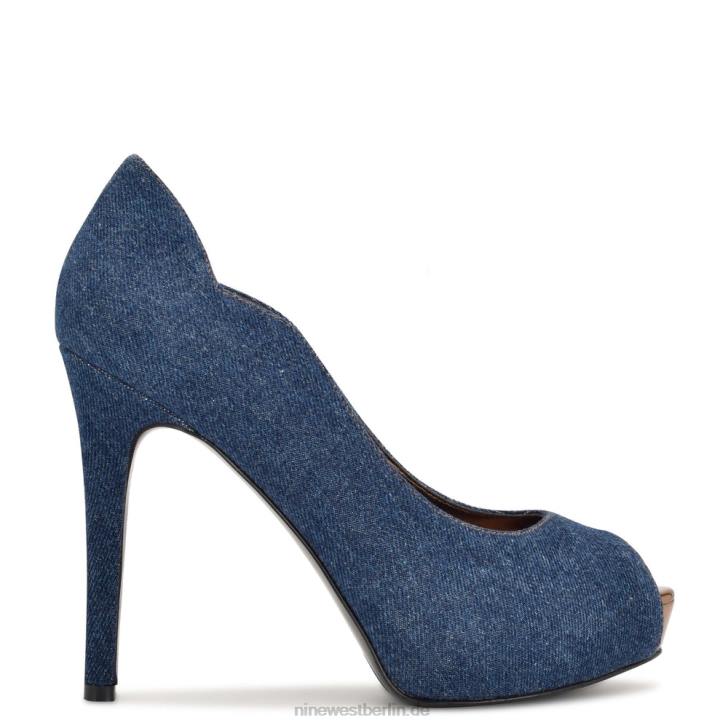 Nine West RR2J873Hilare Peeptoe-Pumps Denim
