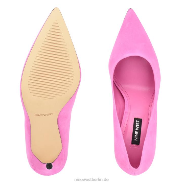 Nine West RR2J895Frische Pumps mit spitzer Zehenpartie Magentafarbenes Wildleder