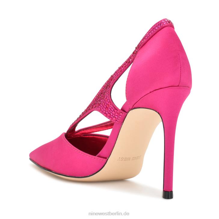 Nine West RR2J903Fantasie-Pumps mit spitzer Zehenpartie rosa satinierter Kristall