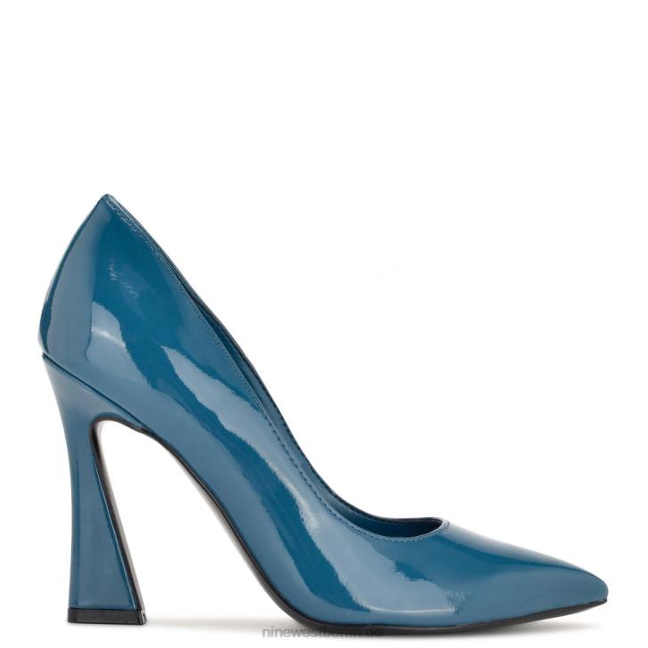 Nine West RR2J919Trendz-Pumps mit spitzer Zehenpartie Blaugrünes Patent