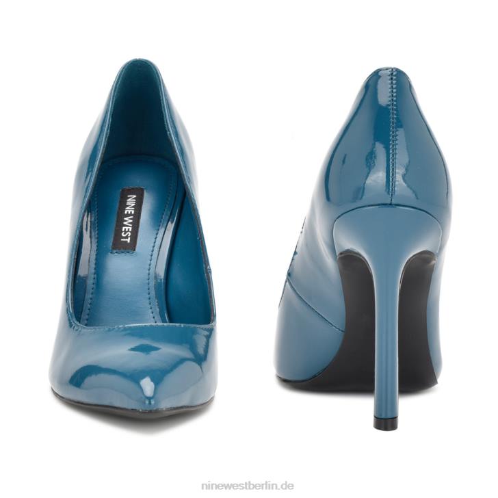 Nine West RR2J919Trendz-Pumps mit spitzer Zehenpartie Blaugrünes Patent