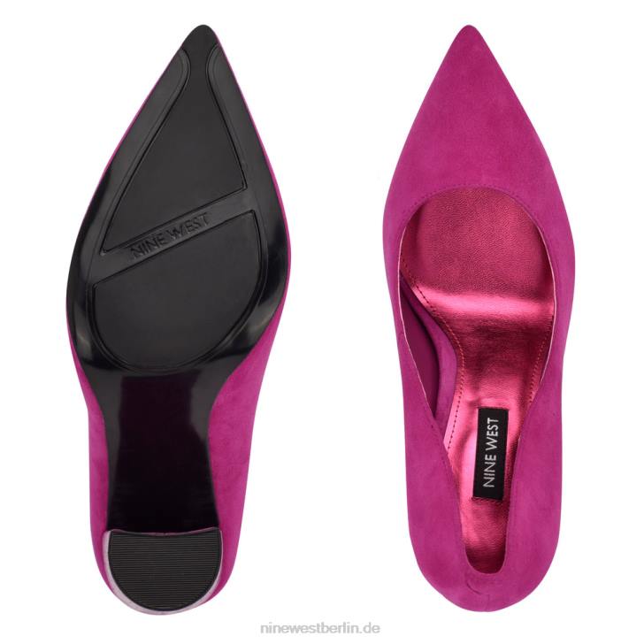 Nine West RR2J935Power-Dress-Pumps Rosa Wildleder/geprägtes Krokoleder