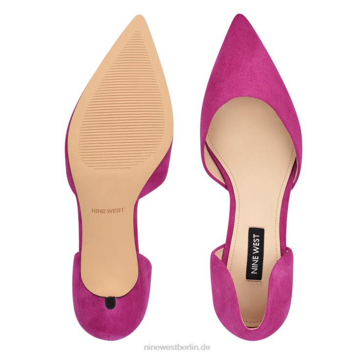 Nine West RR2J942Kommen Sie mit spitzen Zehenpumps an rosa Wildleder