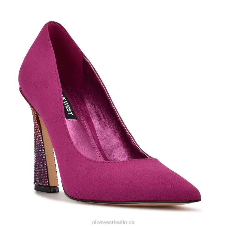 Nine West RR2J946Trendz-Pumps mit spitzer Zehenpartie rosa Wildleder/Strass