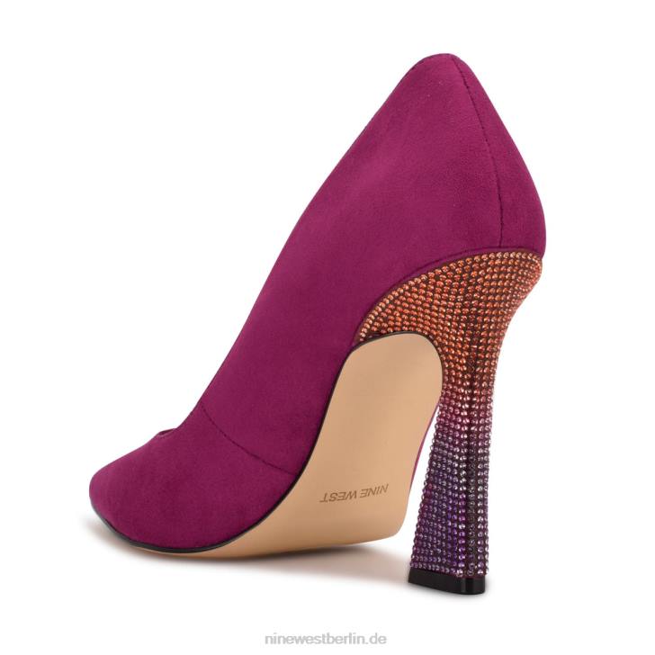 Nine West RR2J946Trendz-Pumps mit spitzer Zehenpartie rosa Wildleder/Strass