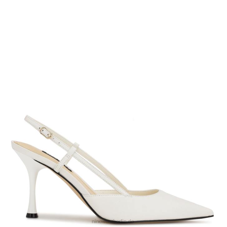 Nine West RR2J1392Penis-Slingback-Pumps weißes Leder