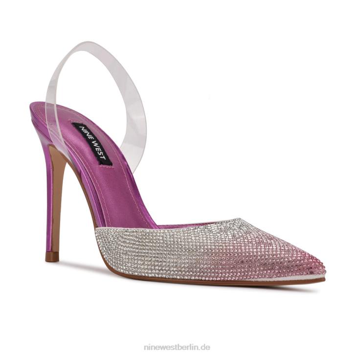 Nine West RR2J1910Fabry Slingback-Pumps mit spitzer Zehenpartie rosa multi