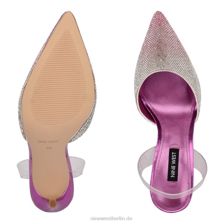 Nine West RR2J1910Fabry Slingback-Pumps mit spitzer Zehenpartie rosa multi