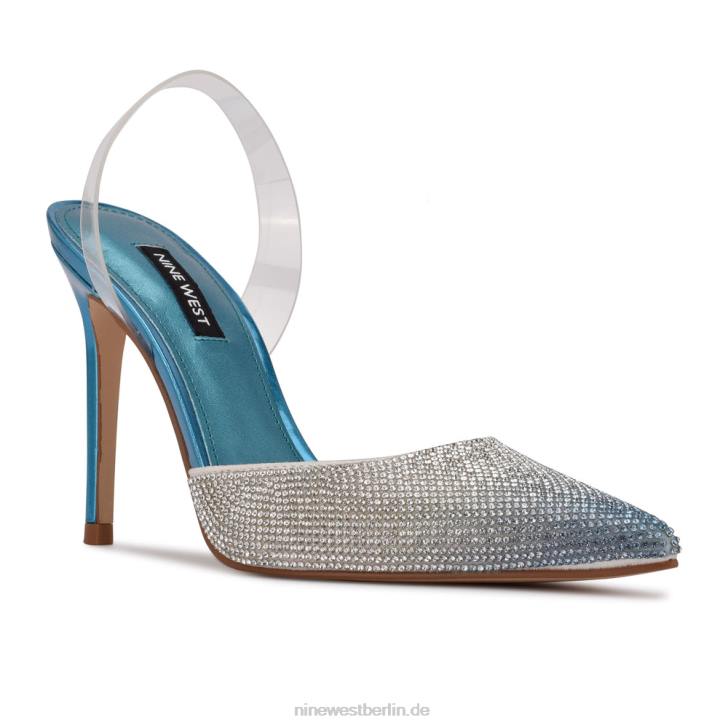 Nine West RR2J964Fabry Slingback-Pumps mit spitzer Zehenpartie blau-multi