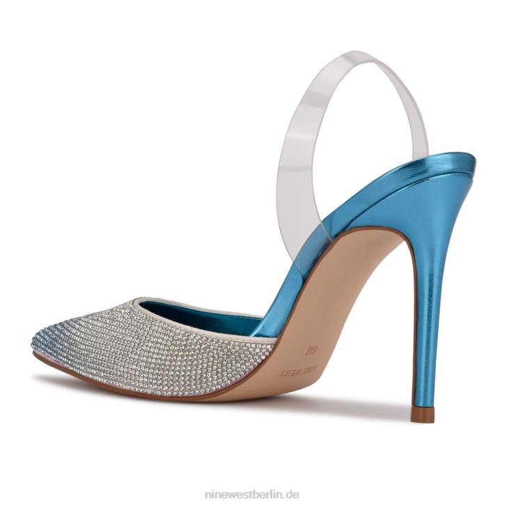 Nine West RR2J964Fabry Slingback-Pumps mit spitzer Zehenpartie blau-multi