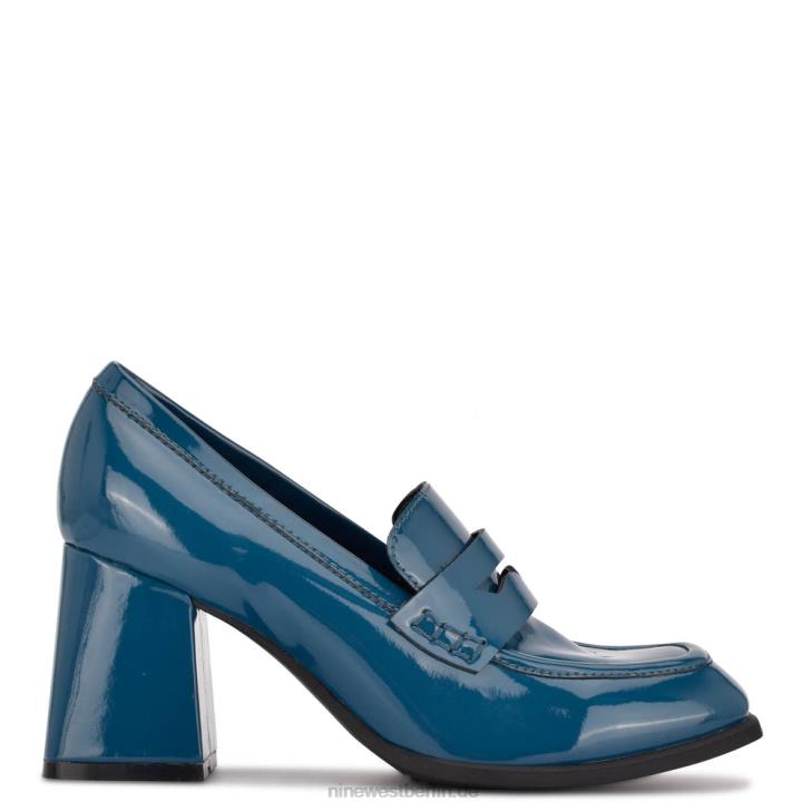 Nine West RR2J959Zest-Loafer mit Absatz Blaugrünes Patent