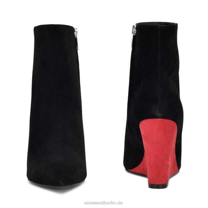 Nine West RR2J1139Stiefeletten mit Keilabsatz von Paes schwarz/rotes Wildleder