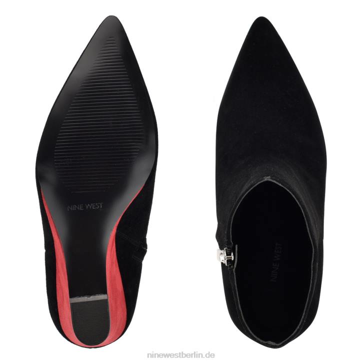 Nine West RR2J1139Stiefeletten mit Keilabsatz von Paes schwarz/rotes Wildleder