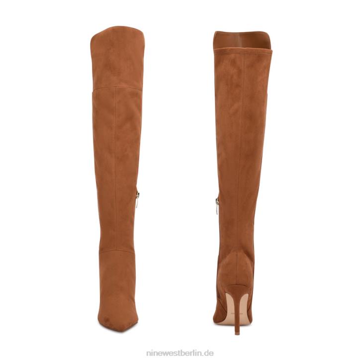 Nine West RR2J1697Forbs Overknee-Stiefel mit Absatz cognacfarbenes Wildleder