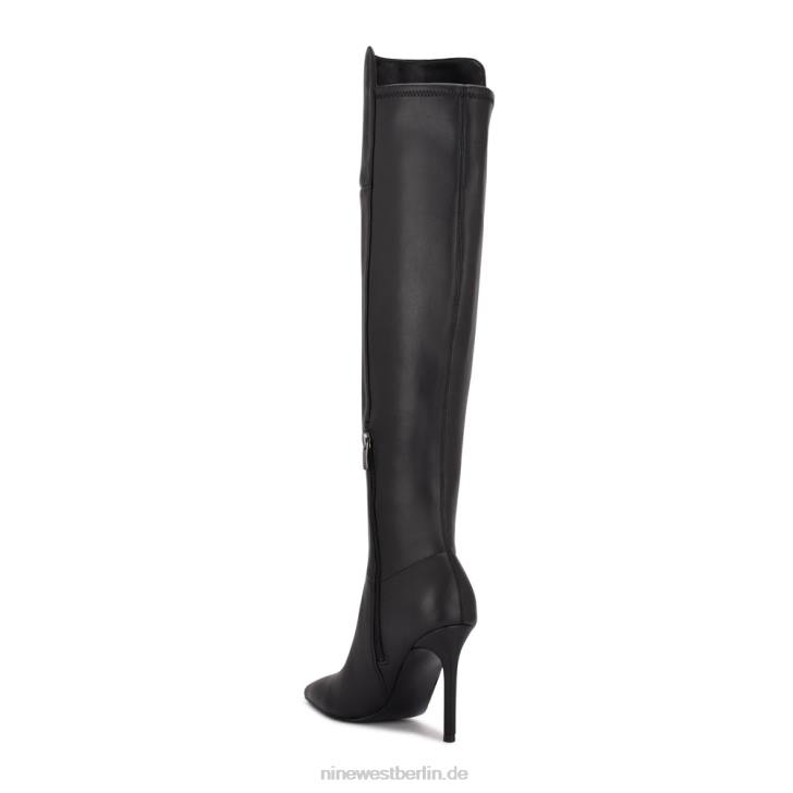 Nine West RR2J1698Forbs Overknee-Stiefel mit Absatz schwarzes Leder