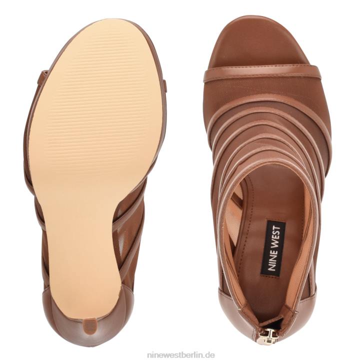 Nine West RR2J1781Große Mesh-Peep-Toe-Stiefeletten Mittel braun