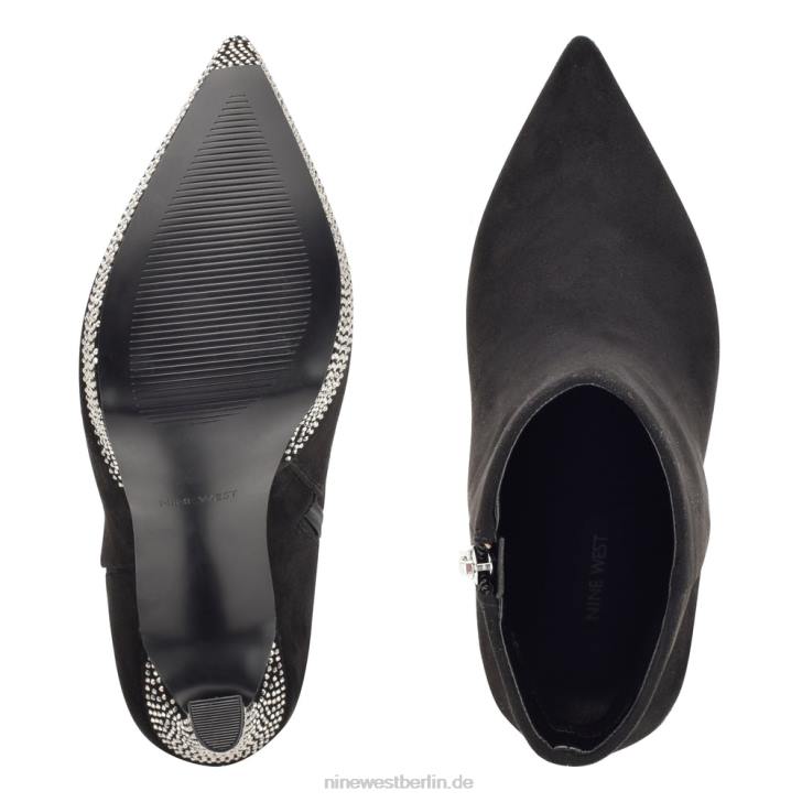 Nine West RR2J1869Loraa Plateau-Stiefeletten schwarzes Wildleder mit Strasssteinen